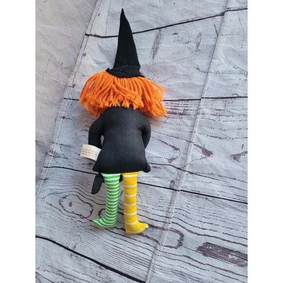 Witch Doll With Black cat Plush Handmade Halloween Toy 14in Halloween Decor - Picture 7 of 7